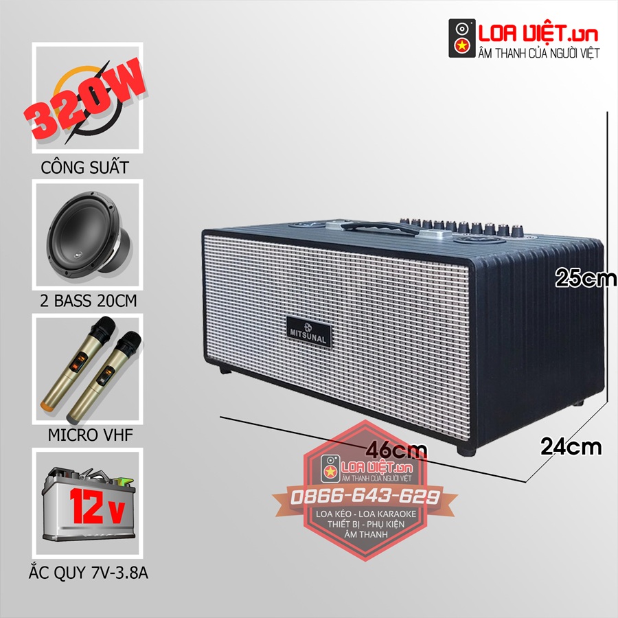 Loa xách tay karaoke Mitsunal M5s New